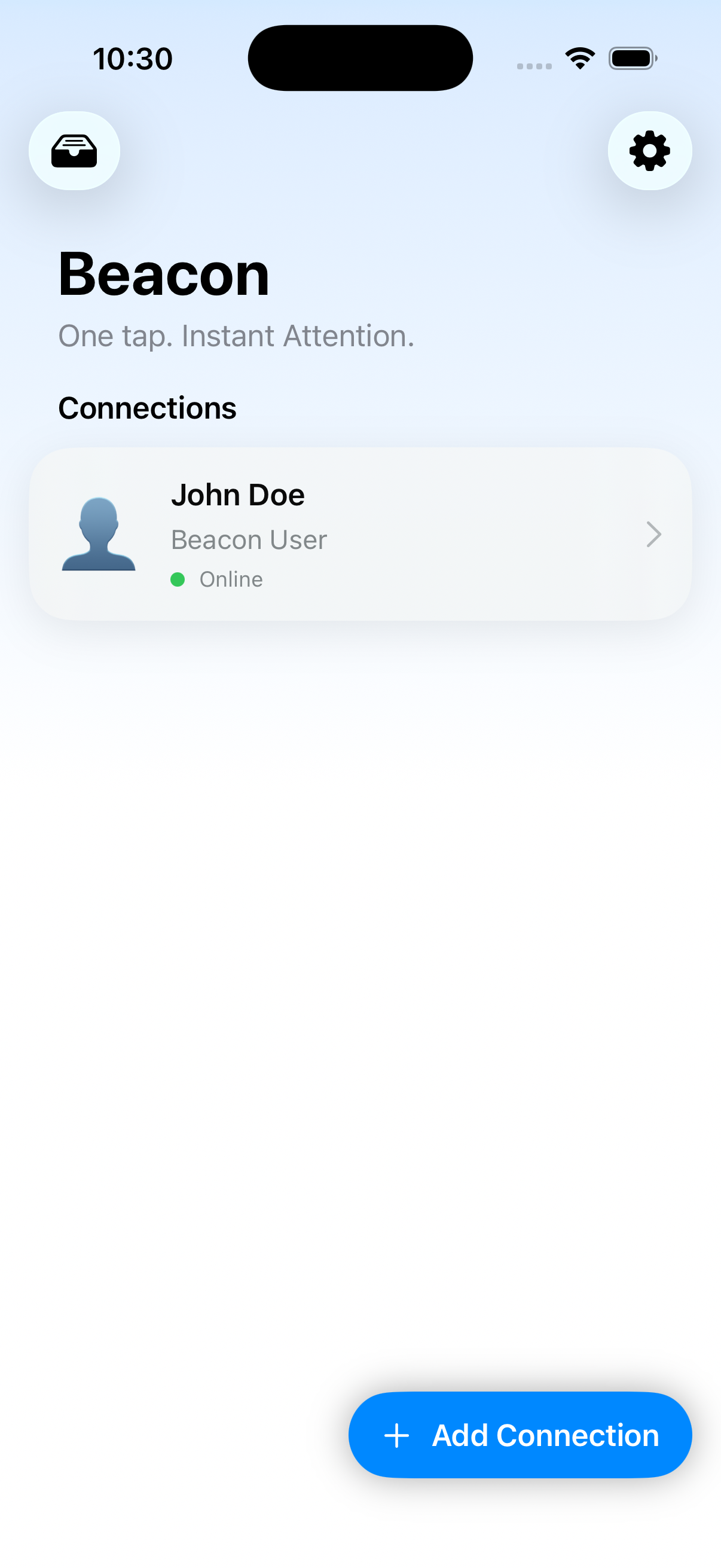 Beacon connections on iPhone